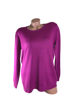PPT Style leichter Viscose Mix Fully - Fashioned Pulli in beere 40/42/44